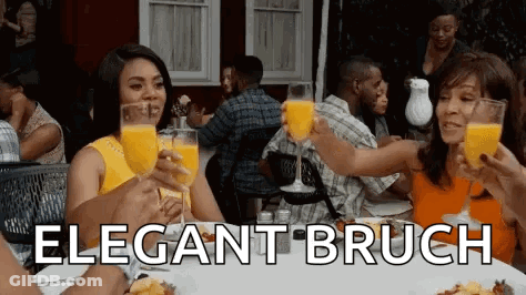 People Toasting With Orange Juice GIF
