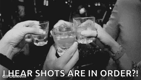 People Toasting With Shot Glasses GIF