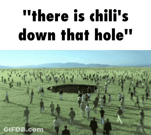 People Walking Field Saying There Is Chili Down That Hole GIF