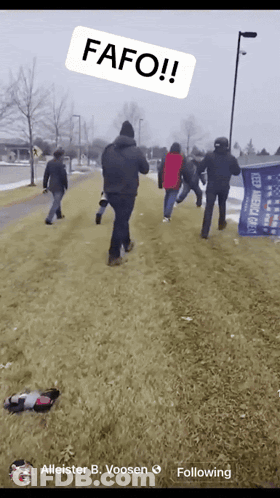 People Walking Grassy Path Keep America Great GIF