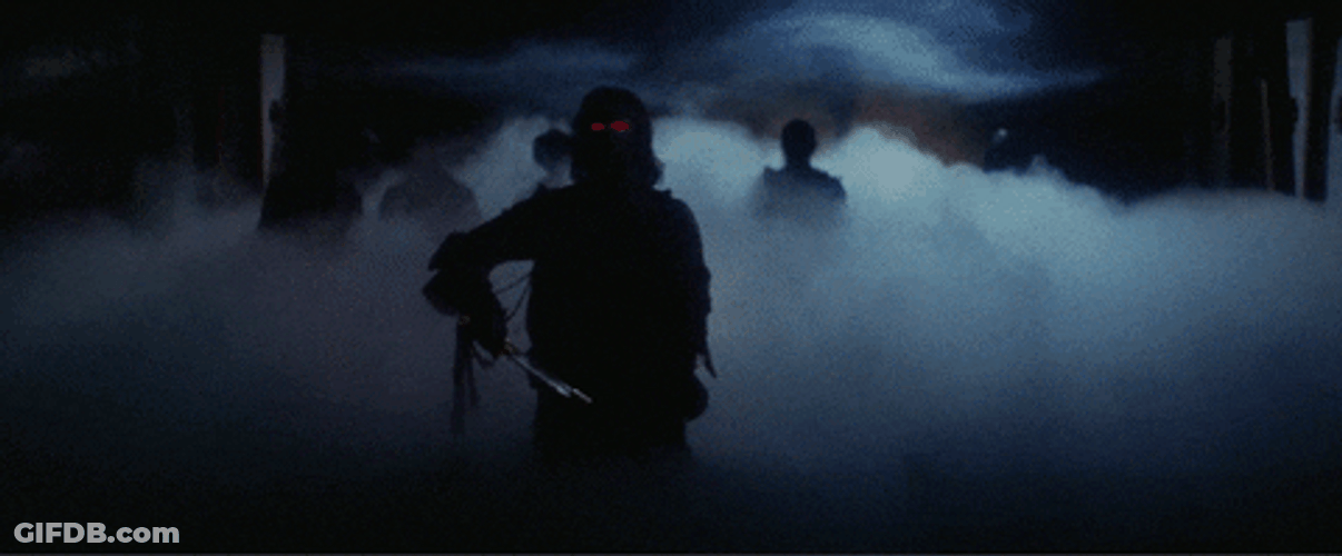 People Walking In The Mist GIF