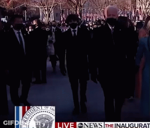 People Walking Past President Of The United States Sign GIF