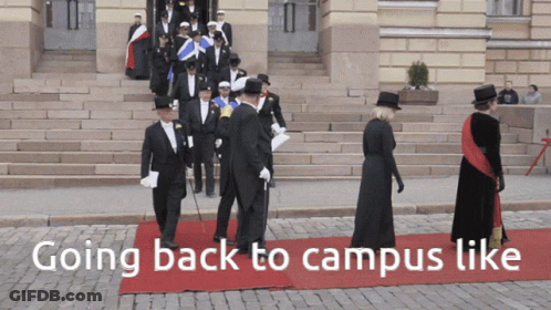 People Walking Red Carpet Going Back To Campus Like GIF