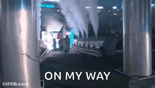 People Walking Through Tunnel On My Way GIF