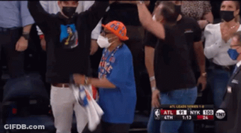People Watching Basketball Game Score 94 To 88 GIF
