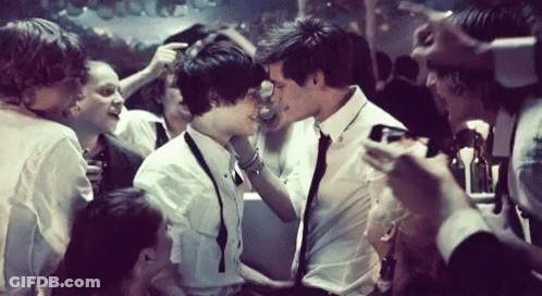 People Watching Kissing Couple In Club GIF