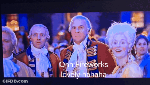 People Watching Screen Saying Ohh Fireworks Lovely Haha GIF
