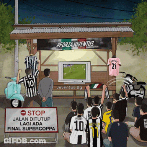 People Watching Soccer Game With Stop Sign GIF