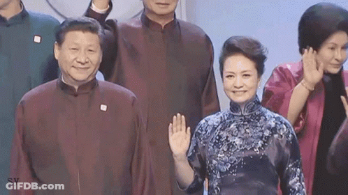 People Waving Together GIF