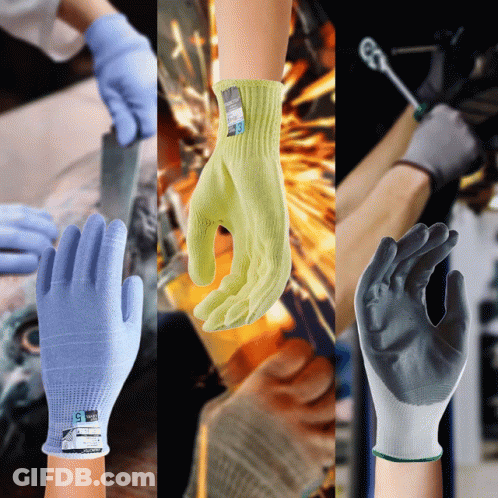 People Wearing Different Types Of Gloves GIF