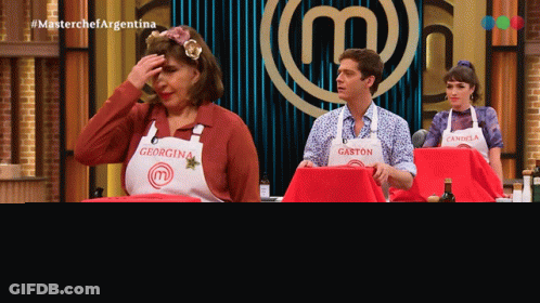 People Wearing Gaston And Georgina Aprons GIF