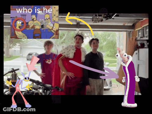 People With Homer Simpson In Garage Saying Who Is He GIF