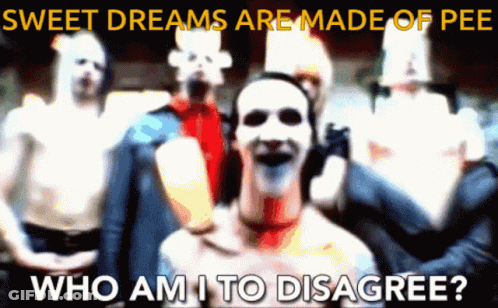 People With Masks Sweet Dreams Are Made Of Pee Who Am I To Disagree GIF