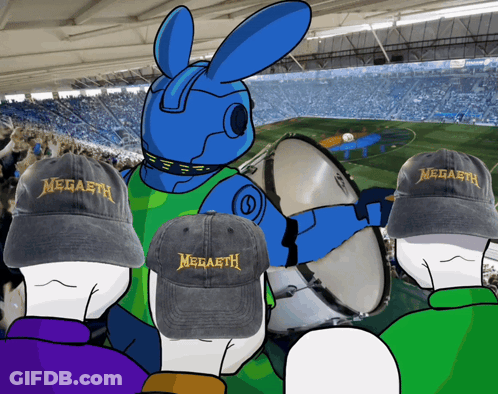 People With Megath Hats Watching Game GIF