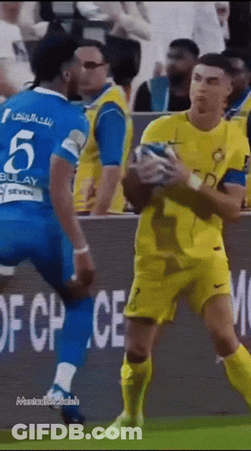 Peoples Elbow Hit Soccer GIF