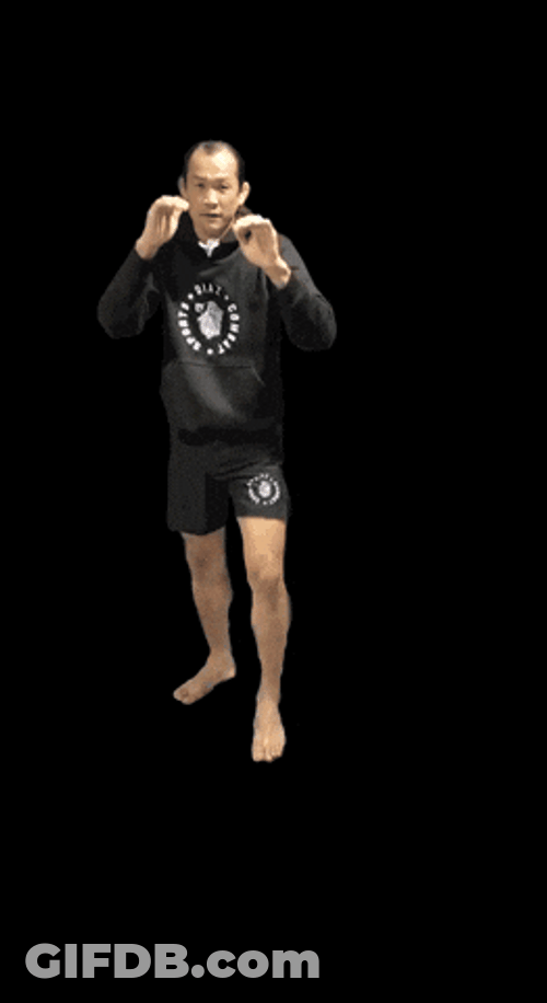 Peoples Elbow Then Knee Hit Move GIF