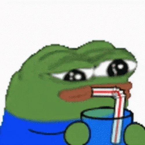 Pepe Frog Drinking Own Tears GIF