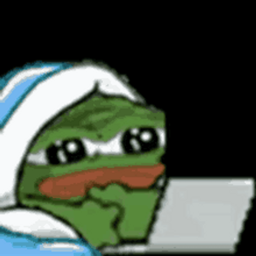 Pepe Frog Meme Close Laptop Sad Crying GIF