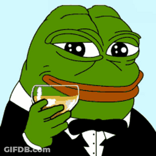 Pepe Frog Meme Fancy Gentleman Winking GIF