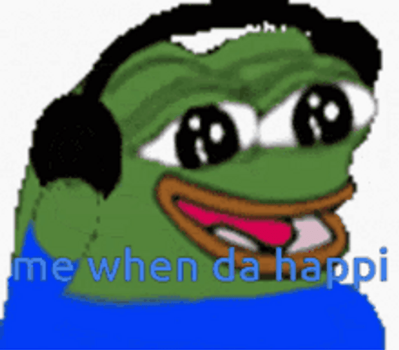 Pepe Frog Meme Happy Music Vibing GIF