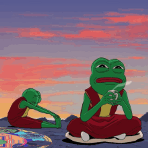 Pepe Frog Meme Yoga Monk Namaste GIF
