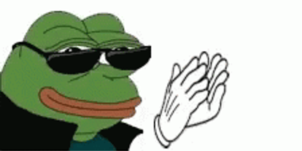 Pepe Frog Slow Clap Sunglasses GIF