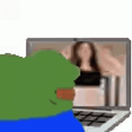 Pepe Frog Watching Internet GIF