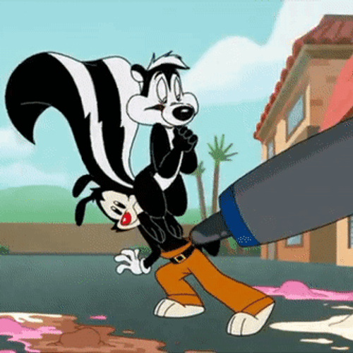 Pepe Le Pew Erased By Pen GIF