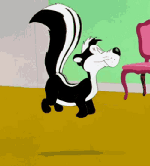 Pepe Le Pew Happy Hopping GIF
