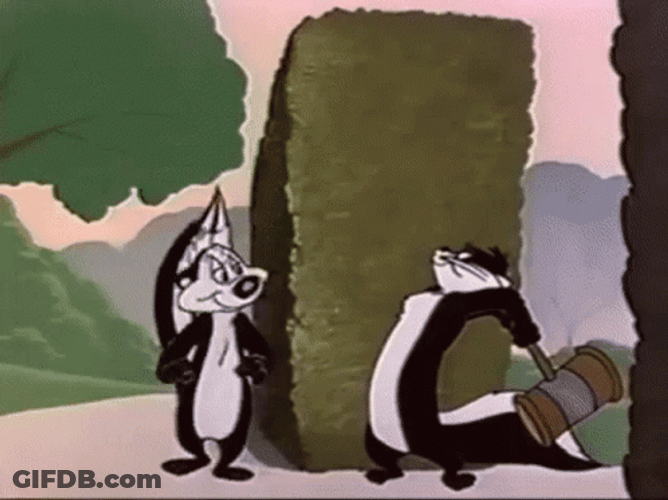 Pepe Le Pew Sledge Hammer Smash GIF
