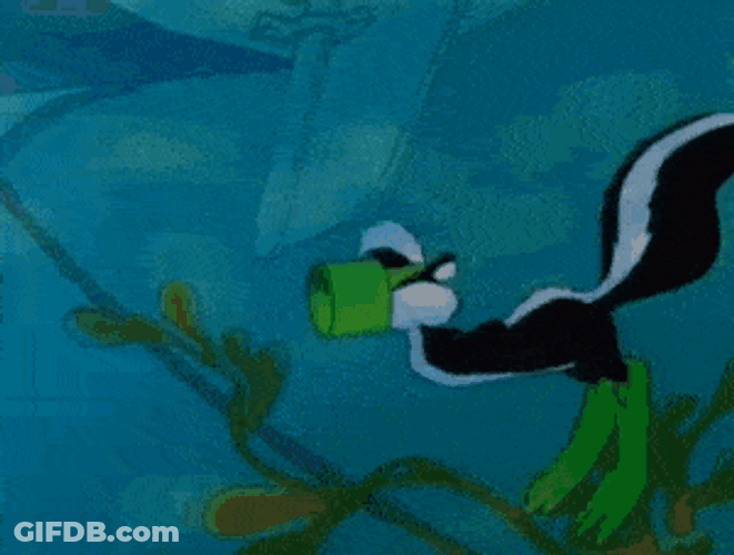 Pepe Le Pew Underwater Swim GIF