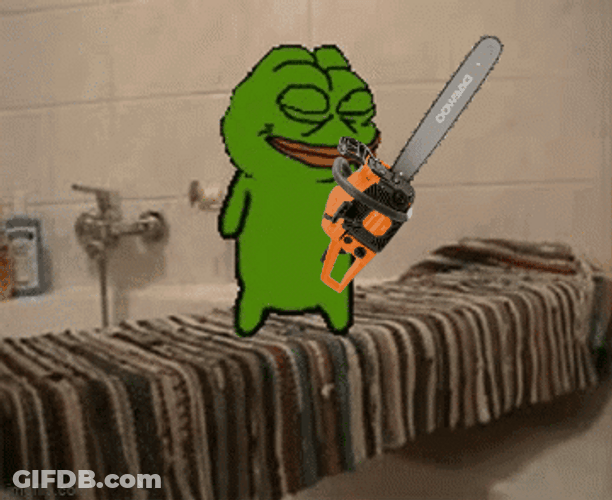 Pepe Meme Chainsaw Dance GIF