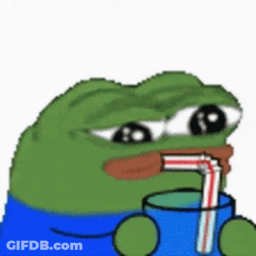 Pepe Meme Drinking Tears GIF