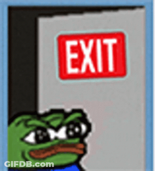Pepe Meme Exit Door GIF