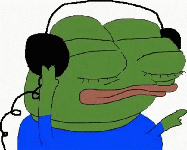 Pepe Meme Listening To MUSIC GIF