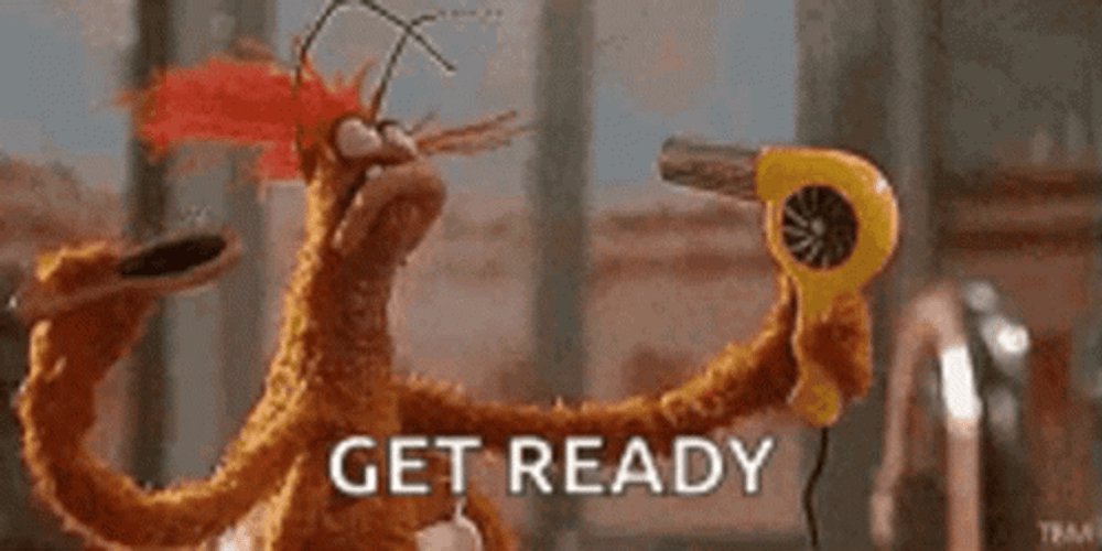 Pepe Muppet Hair Getting Ready Blow Dry GIF