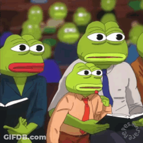 Pepe The Frog Meme Family Shocked Listening GIF
