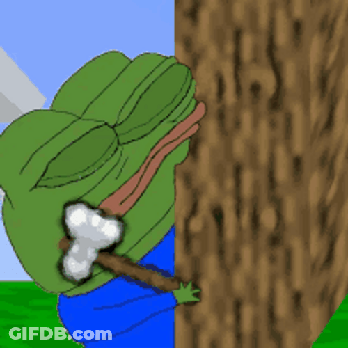 Pepe The Frog Meme Hiding Behind Tree GIF