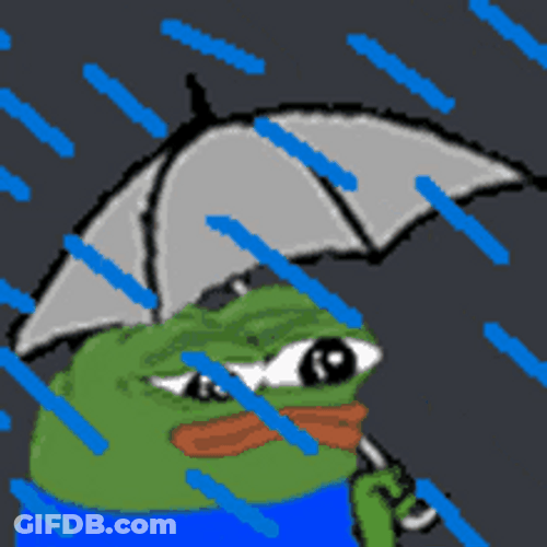 Pepe The Frog Meme Umbrella Rain GIF