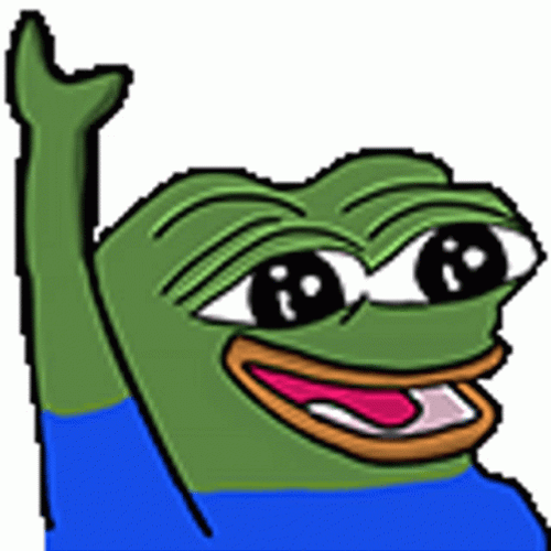 Pepe The Frog Smiles As He Wave Hello GIF