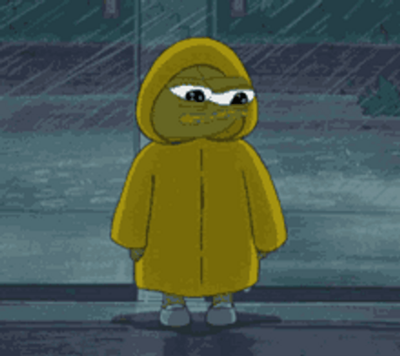 Pepe The Frog Storm Raincoat GIF