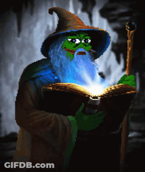 Pepe Wizard Reading Book GIF