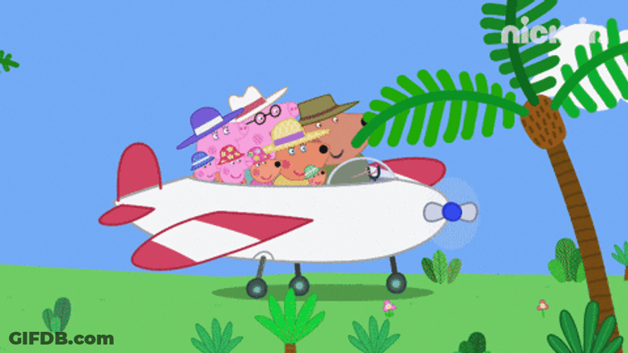 Peppa Pig And Family Fly Plane Ride GIF
