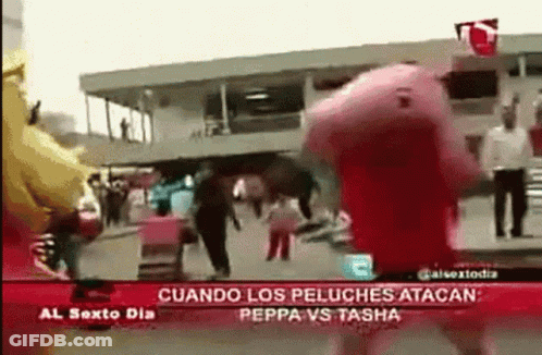 Peppa Pig Attacked By Group GIF