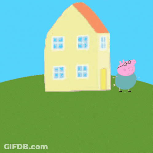Peppa Pig Flying Through Explosion GIF