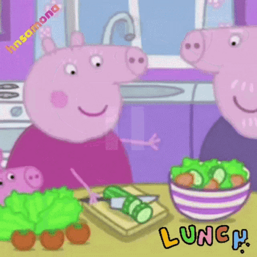 Peppa Pig Lunch Time Healthy Salad GIF