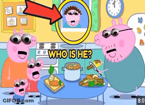 Peppa Pig Man Behind Magnifying Glass Who Is He GIF