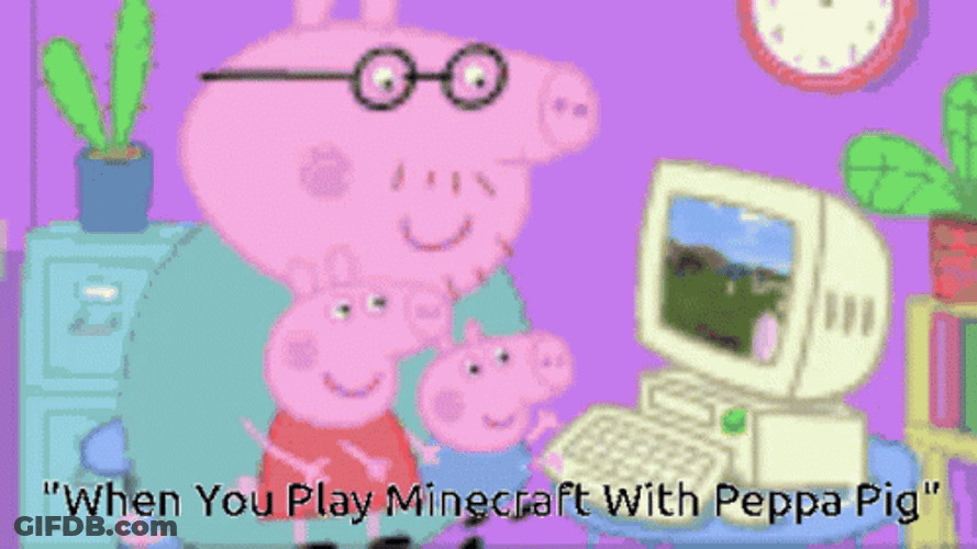 Peppa Pig Minecraft Meme GIF