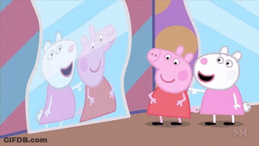 Peppa Pig Mirror Reflection Meme GIF