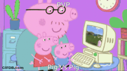 Peppa Pig Next To Computer Screen GIF